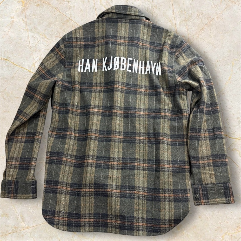 Han Kjobenhavn Army Shirt Wool Blend Plaid Shacket Size M‎